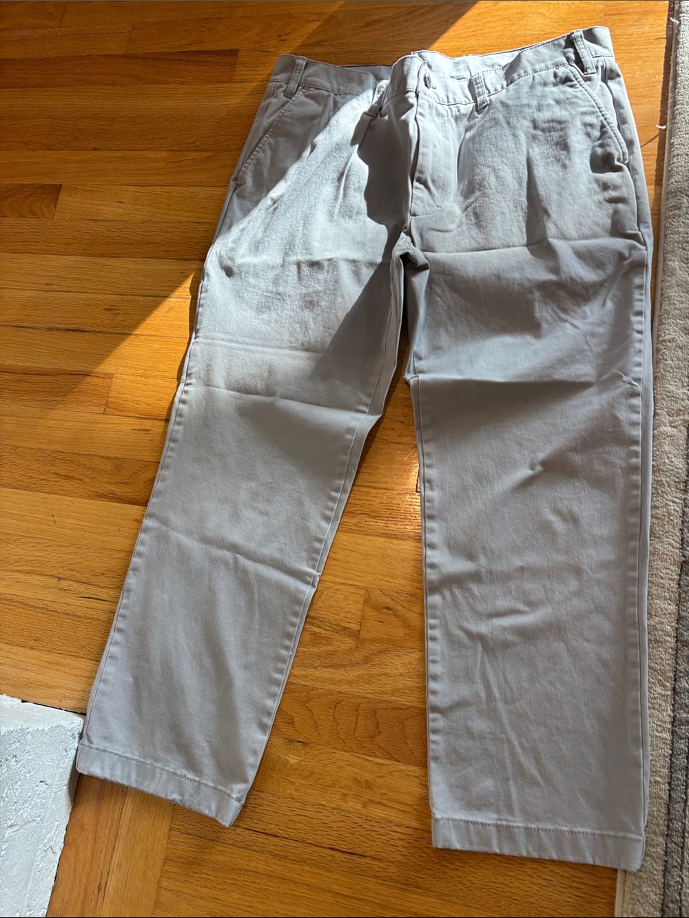 L.L. Bean Men's Straight Chinos in Light Gray